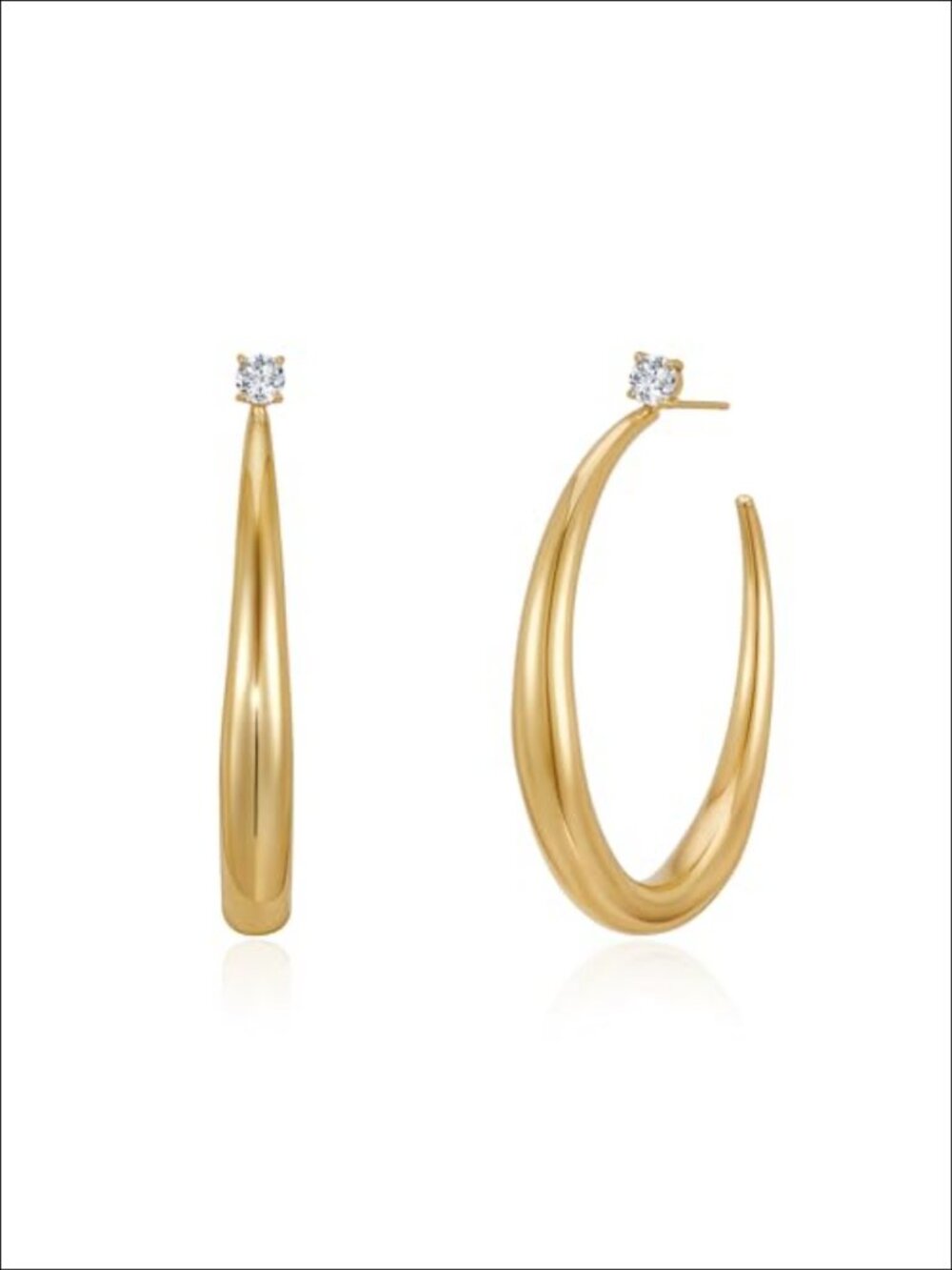 14K Gold Plated Chunky Hoop Earrings Hypoallergenic Non Tarnish